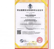 職業健康安全管理體系證書